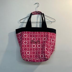 Thirty-One brand tote bag pink black and white color